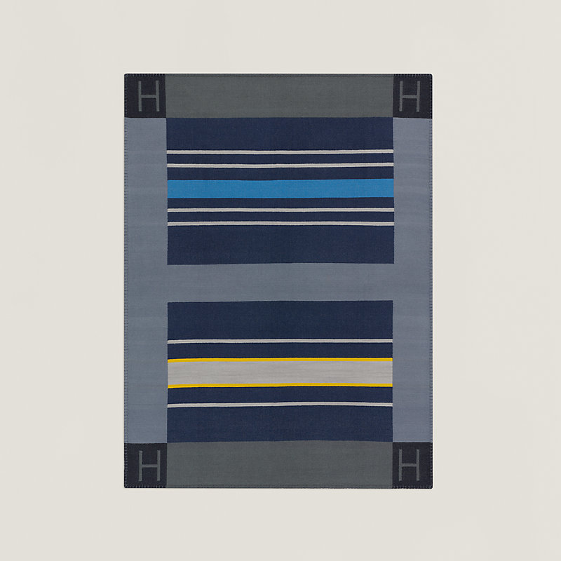 Avalon Cab blanket - Blue | Hermès USA